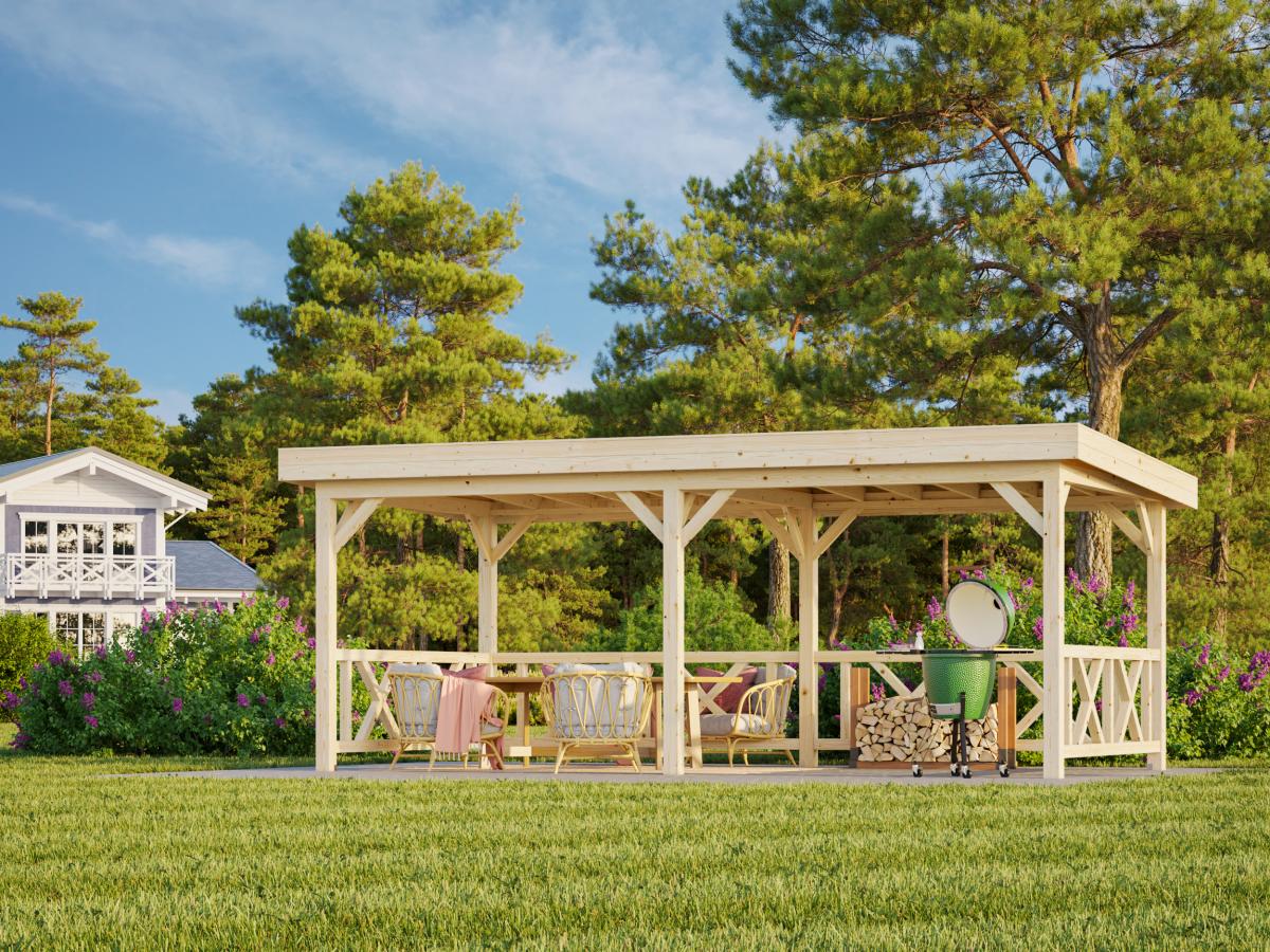 altana ogrodowa drewniana jednospadowa